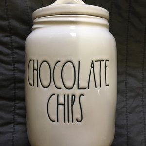 -reserved Rae Dunn chocolate chip canister htf
